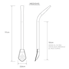 Bombilla de acero para mate CURVA MEDIANA - comprar online