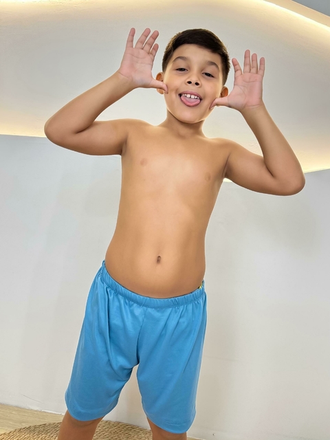 Samba Canção Infantil Masculino Liso - Azul Cian (684) - comprar online