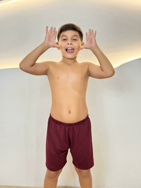 Samba Canção Infantil Masculino Liso - Liso Vinho (591) - comprar online