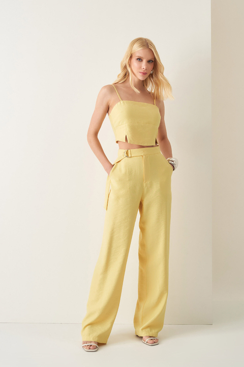 CALCA WIDE MAYFAIR COM FAIXA