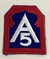 Emblema bordado do 5.° Exército Norte-Americano A5 FEB Itália WW2 Segunda Guerra Mundial. Pracinha. 1944. Réplica. - comprar online