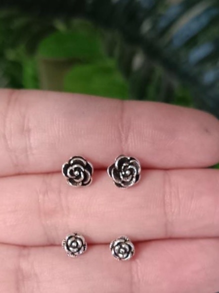 Brinco Duplo Florzinha Envelhecido | BR142