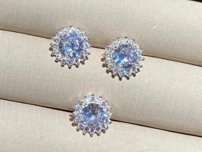 Conjunto Flor Zircônia Cristal | CJ002