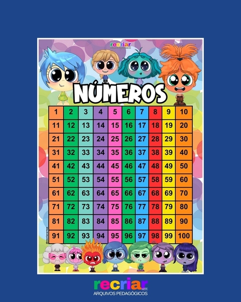 PAINEL NÚMEROS 1 A 100 - DIVERTIDAMENTE