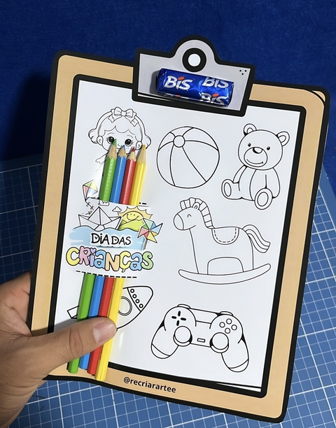 PRANCHETA PARA COLORIR - LEMBRANCINHA DIA DAS CRIANÇAS