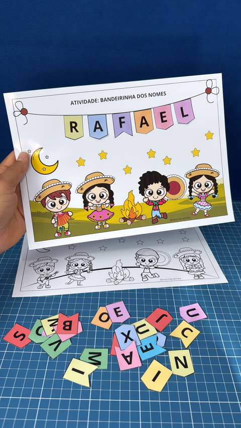 ATIVIDADE - BANDEIRINHAS DOS NOMES - FESTA JUNINA - comprar online