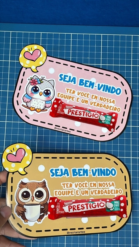 CARTÃO - BEM-VINDO - PRESTÍGIO - PROFESSORES