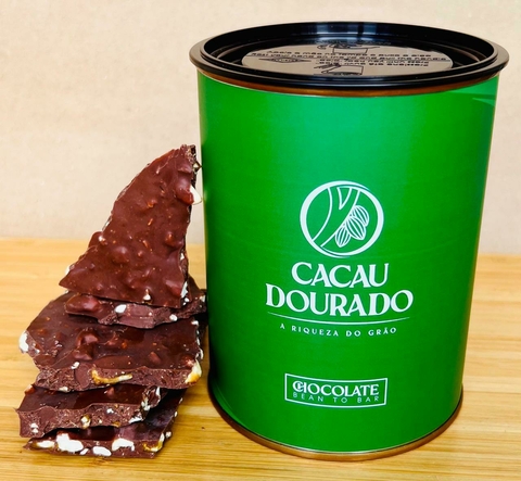 Chocoleque - Tubolata com lascas de choc 53% cacau c/ praliné amendoim e caramelo salgado - 200g