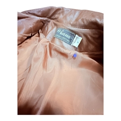 Casaco Alongado de Couro - TAM P - semi novo - comprar online