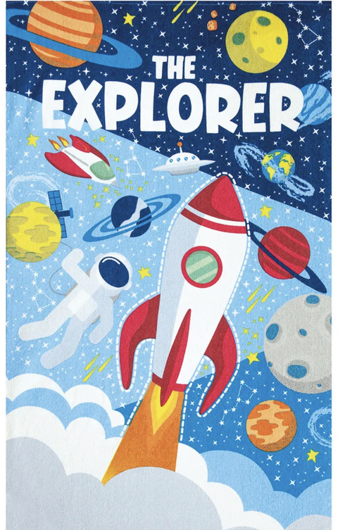 Toalha de Banho Infantil Galaxia Azul