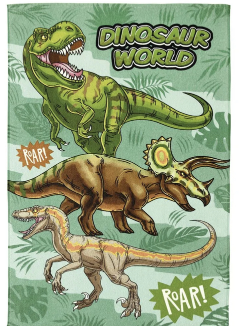Toalha de Banho Infantil Dinossauro Verde