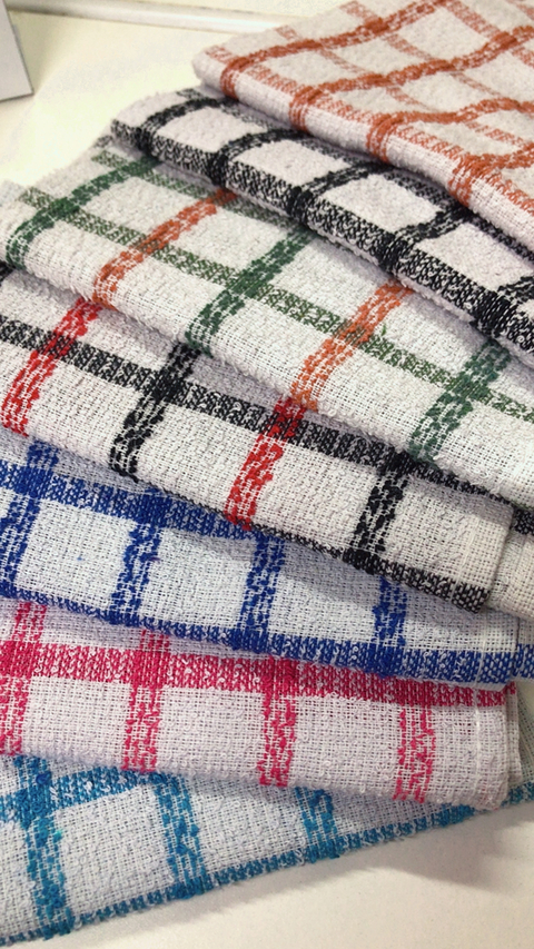 Kit Pano de Prato Atoalhado Quadriculado c/ 3 unidades