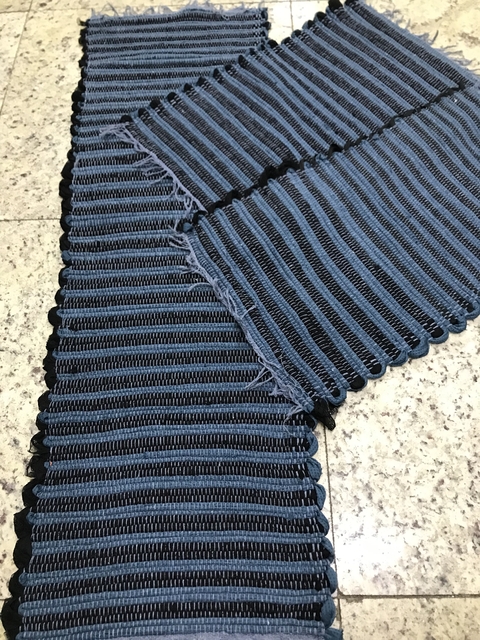 Jogo de Passadeira Malha 3 Peças Verde com Preto