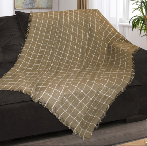 Manta Naturale Caramelo Grid