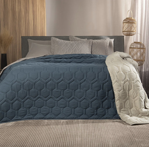 Edredom Endore King- Azul Claro