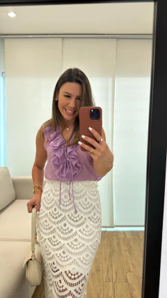 Saia Crochê Thaila na internet