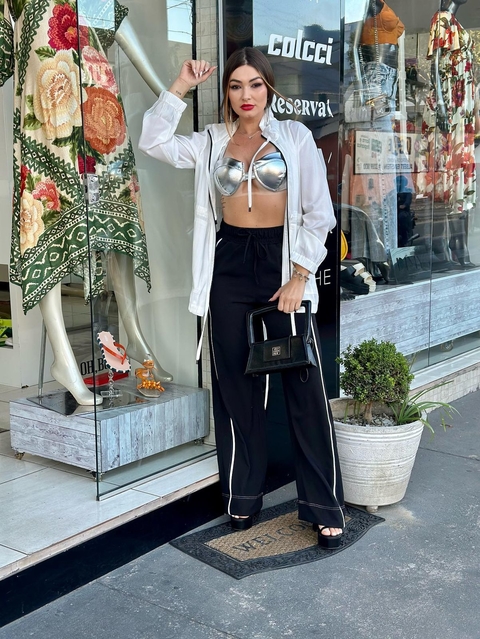 Top Metalizado Tecido Plano Feminino Dimy TOP30508