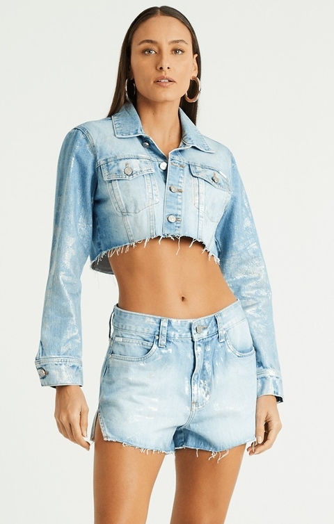 JAQUETA CROPPED JEANS CLARA - DENIM - ALLS