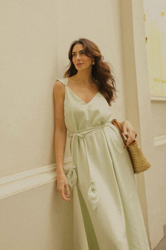 Vestido Midi Alças e Cinto - comprar online