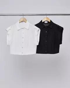 Camisa Cropped Linho/RAMI C/Martingale - comprar online