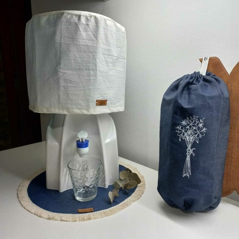 SET CUBRE BIDÓN + GUARDABOLSAS JEANS + BASE