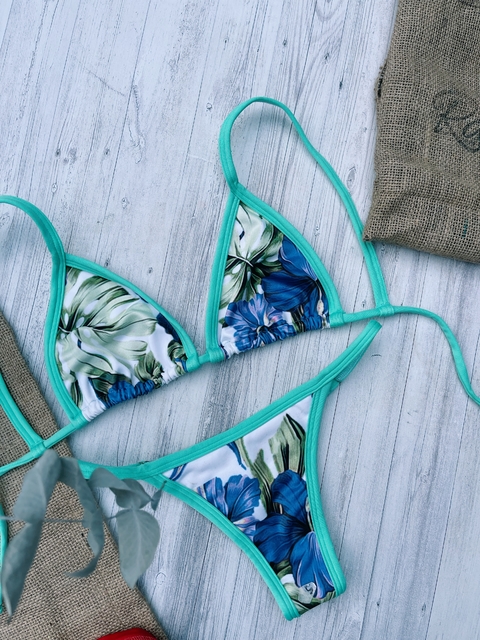 Bikini IRUPE (FLORES/AQUA) - comprar online