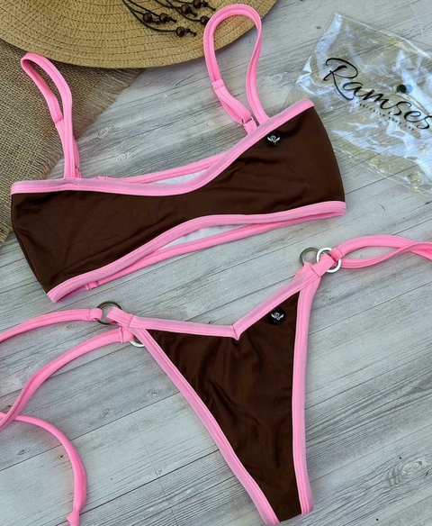 Bikini Dilema c/ (chocolate y rosa bebe) - comprar online