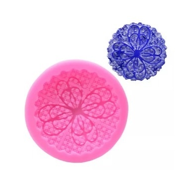 Molde De Silicona Mándala Circular con Flor