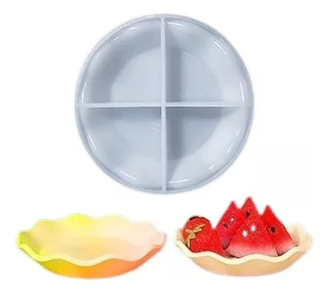 Molde De Silicona Plato Bordes Ondulados Especial Resina