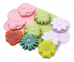 Molde de Silicona con Diseño de Flores y Corazón – Ideal para Jabón Artesanal, Repostería, Resina y Yeso Decorativo - comprar online