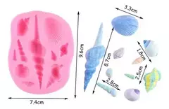 Molde de Silicona Temática Marina con 10 Cavidades – Caracoles, Almejas y Ostras – Ideal para Resina, Porcelana Fría, Fondant, Jabón y Más - comprar online