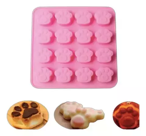 Molde Silicona 16 Huella Perro Patita Gato Smak Chocolate