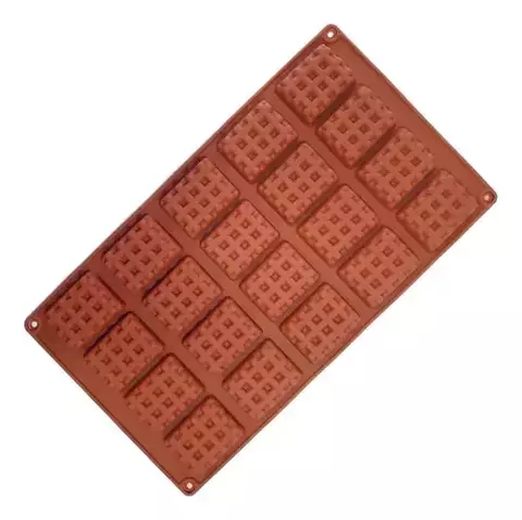Molde Silicona Rejilla Rectangular Chocolate Cocina Horno Mini wafle rectangular