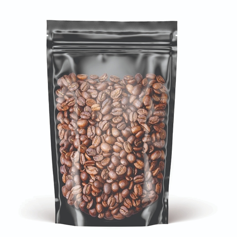 Embalagem Standup Preto Brilhante com Visor - ZipLock