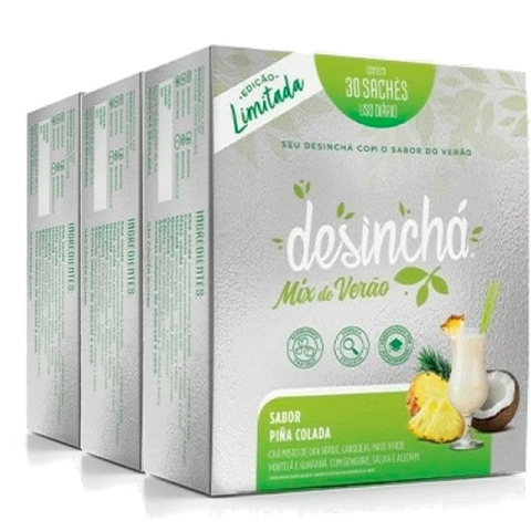 kit 3 Chá DESINCHÁ Mix de Verão Piña Colada 30 saches