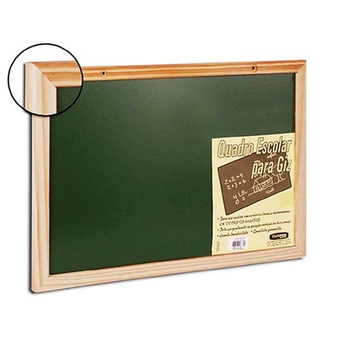 Lousa Verde Stardart Com Moldura de Madeira Pinus 40x60 cm