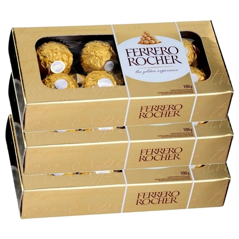 Bombom FERRERO ROCHER 100g 8 bombons (3 Caixas)