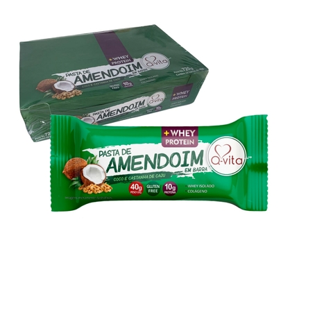 Barra Pasta Amendoim Coco Cast Caju QVITA 720g (18 und)