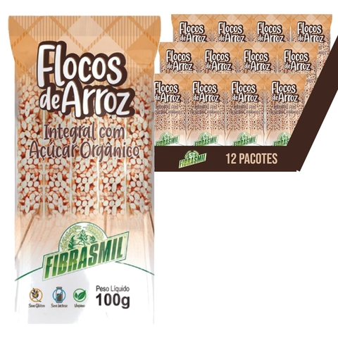 Flocos de Arroz c/ Açucar Orgânico FIBRASMIL 100g (12 und)
