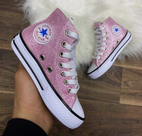 ALL STAR CANO ALTO - Rosa Glitter