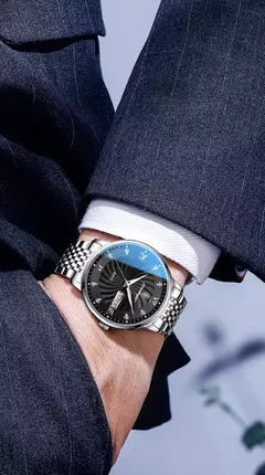 Reloj Poedagar 827 Deluxe (Plateado con Negro) - comprar online