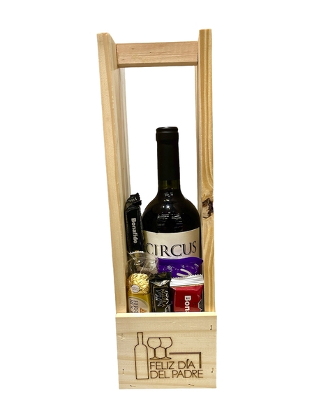Porta botella "Vino y chocolates"