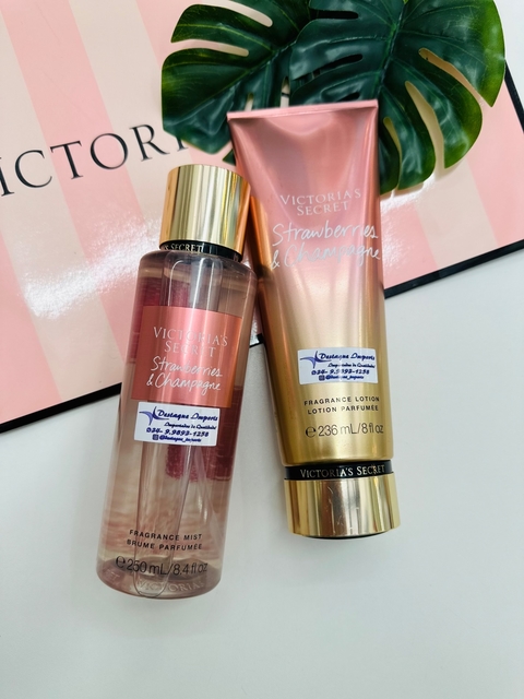 Kit Colonia e Hidratante Strawberries e Champagne