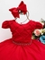 Vestido Infantil Vermelho Cinto de Pérolas Casamento Luxo Sku: 7504VM - comprar online