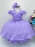 Vestido Infantil Lilás C/ Cinto de Pérolas Casamento Luxo