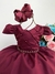 Vestido Infantil Marsala Cinto de Pérolas Casamento Luxo Sku: 7504M - comprar online