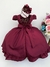 Vestido Infantil Marsala Cinto de Pérolas Casamento Luxo Sku: 7504M na internet