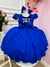 Vestido Infantil Azul Royal Renda C/ Cinto Pérolas e Tiara Sku: 1053AY na internet