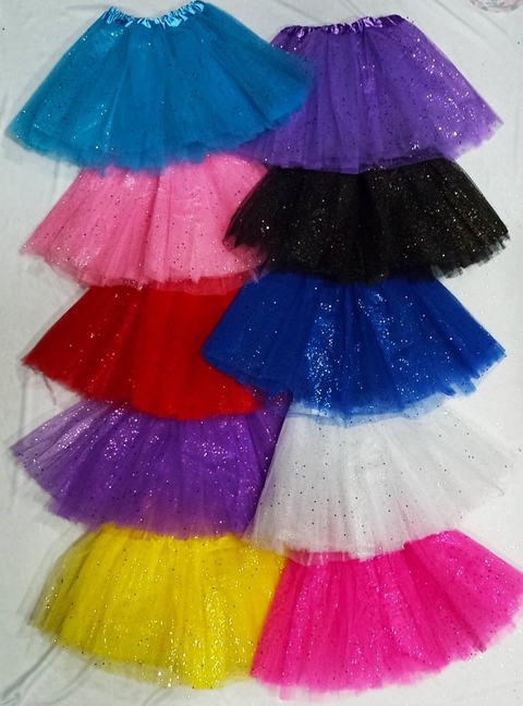 Tutu Pollera Nena Bailarina Brillo Danza Colores Importado ideal para disfraces - comprar online