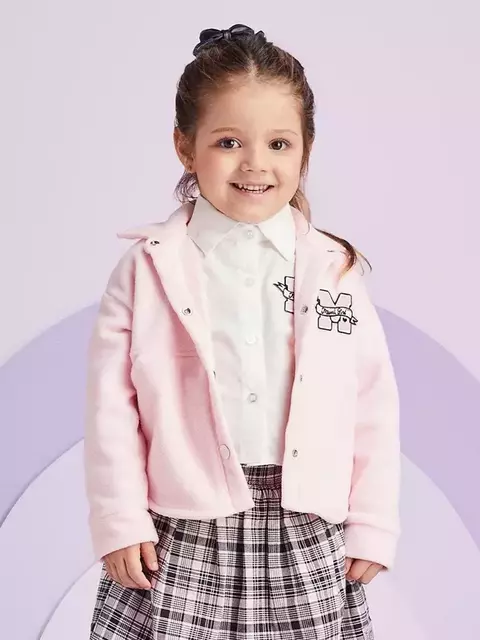 Casaco Rosa Com Patch Momi